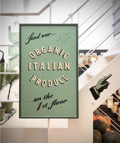 Organic Italian Produce Hand Painted Sign