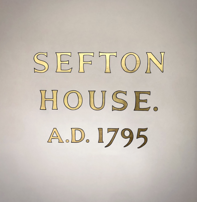 23ct gold leaf gilded property signage and numbering.