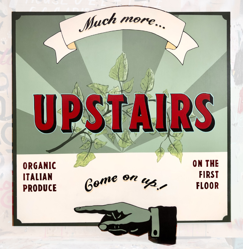 Organic Italian Produce: Hand-Painted Wayfinding Sign